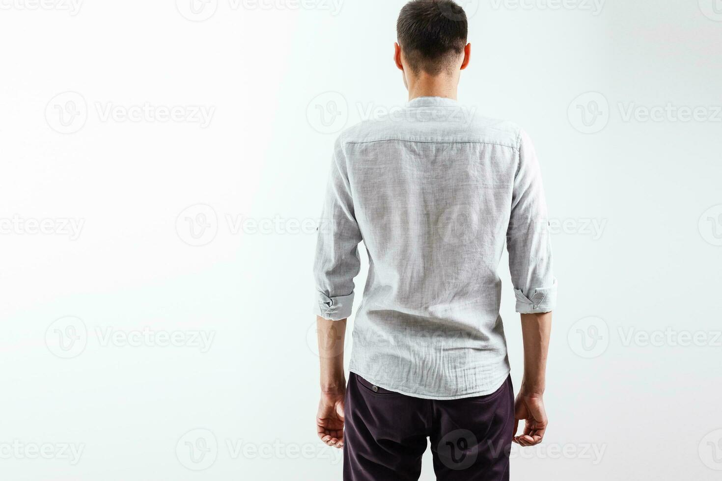 Men's silk shirt isolated on white. Clothing collection photo