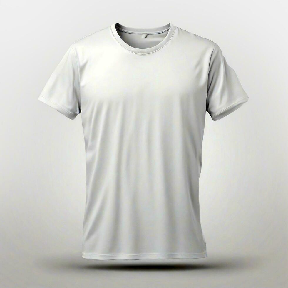 AI generated Blank T-shirt mockup, back view, front view, isolated on white. photo