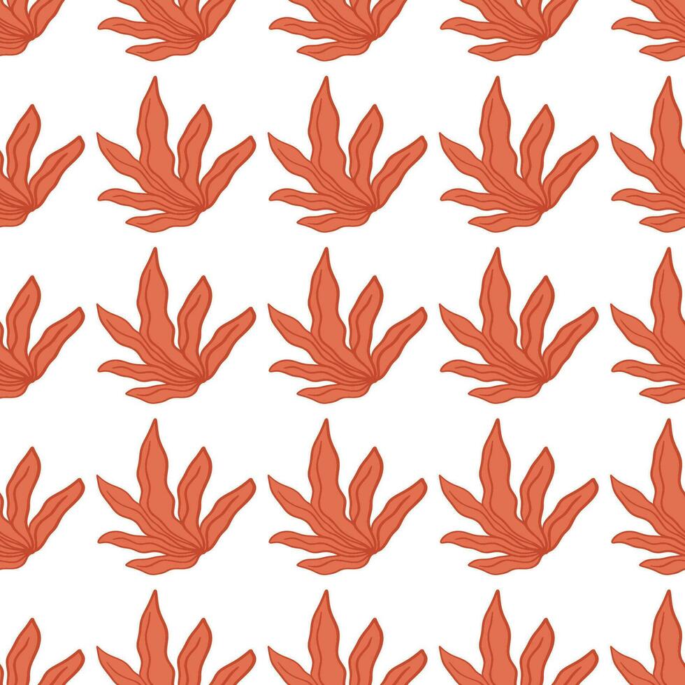 Hand drawn abstract leaves seamless pattern vector