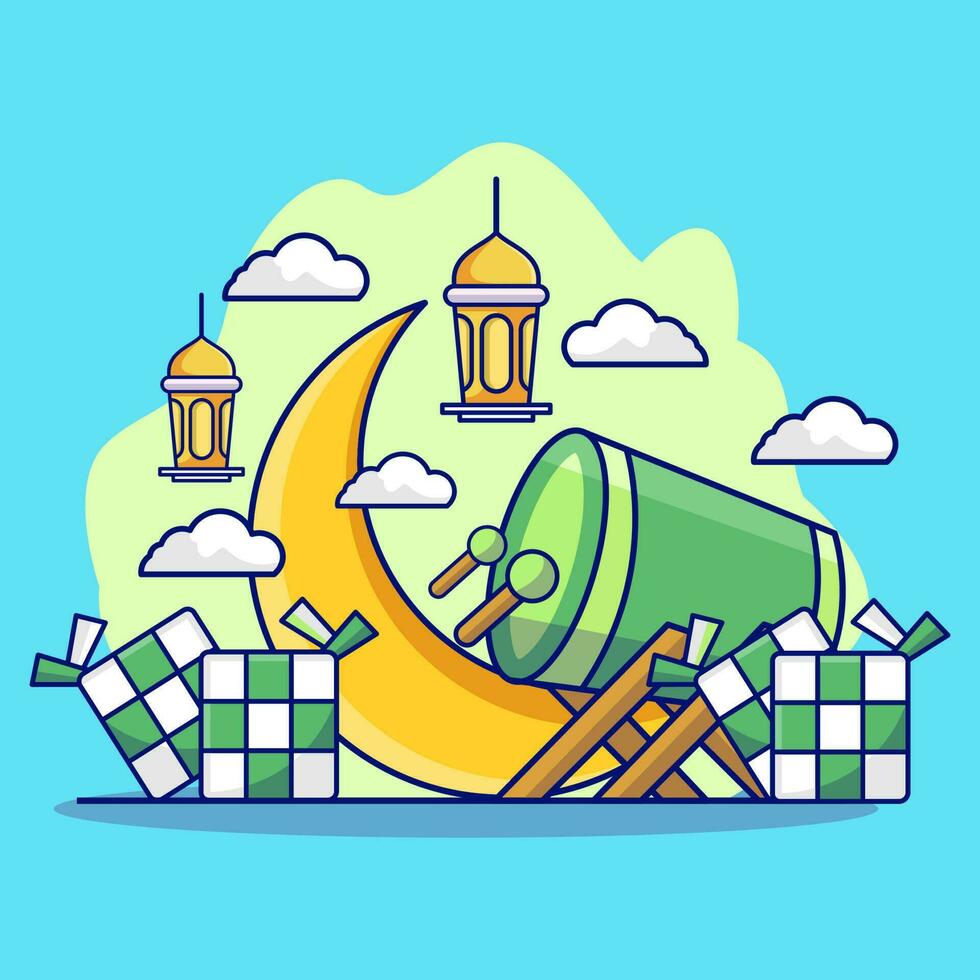 Ramadhan Kareem Flat Illustration vector