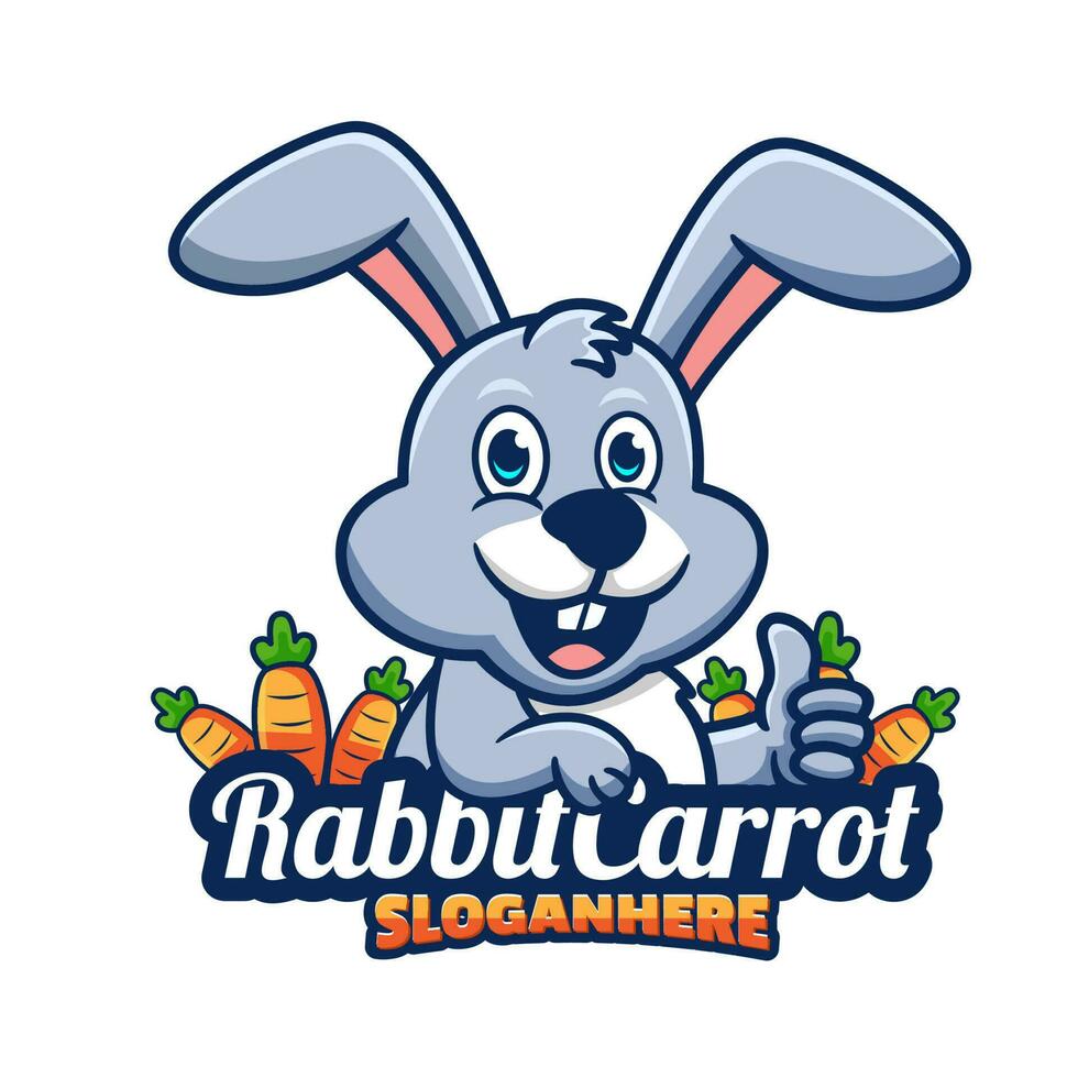 Rabbit With Carrot Cartoon Logo vector