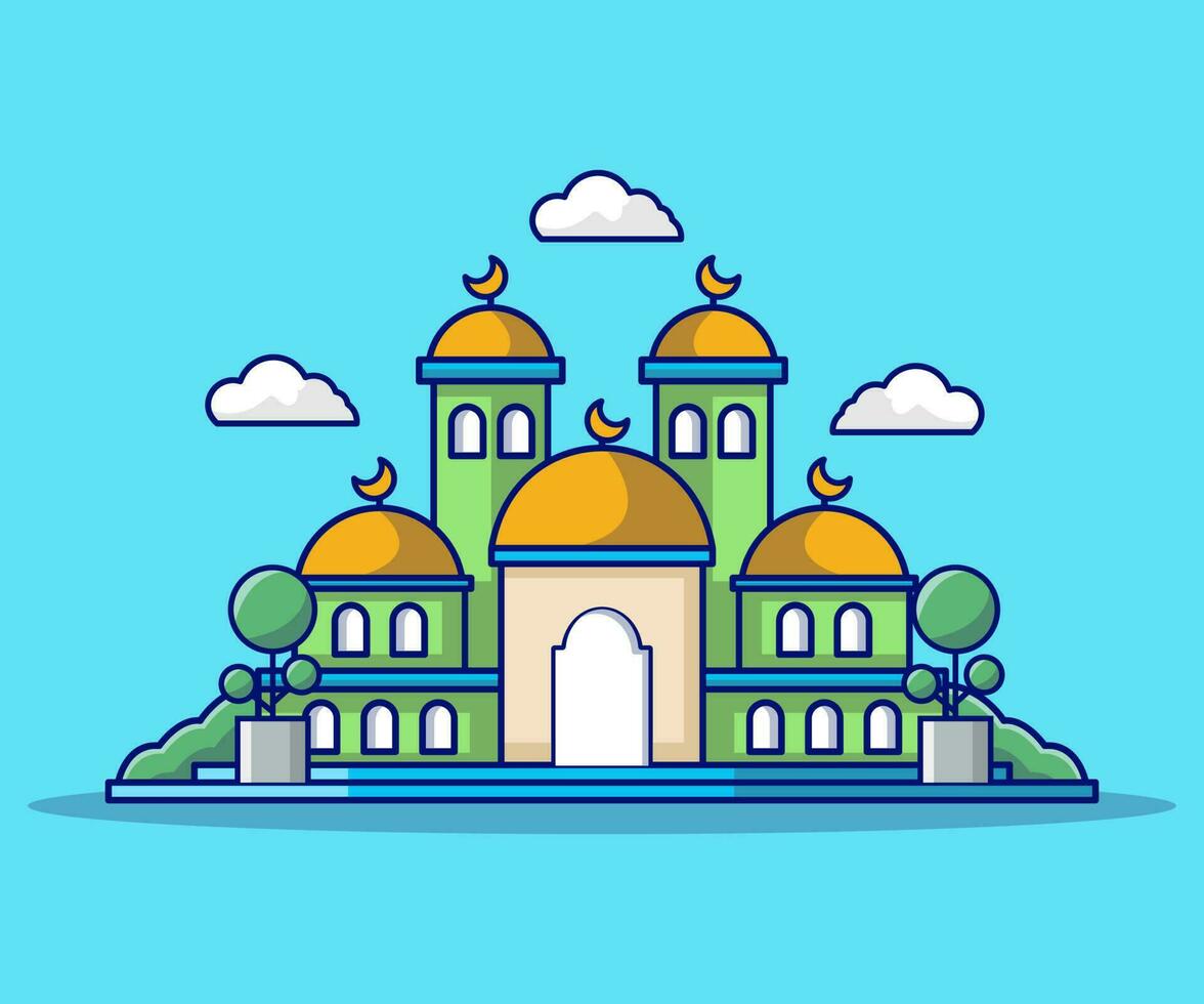 ilustración plana de la mezquita vector