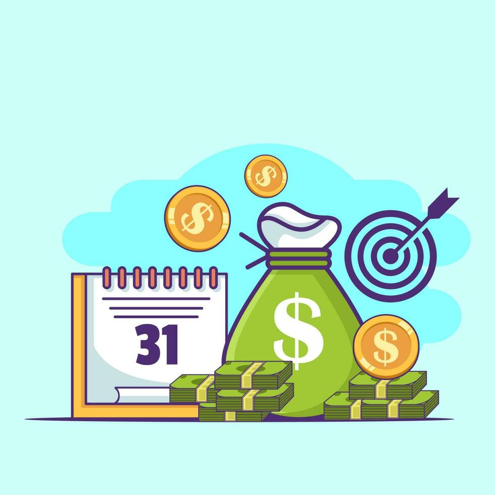 Saving Money Flat Illustration vector