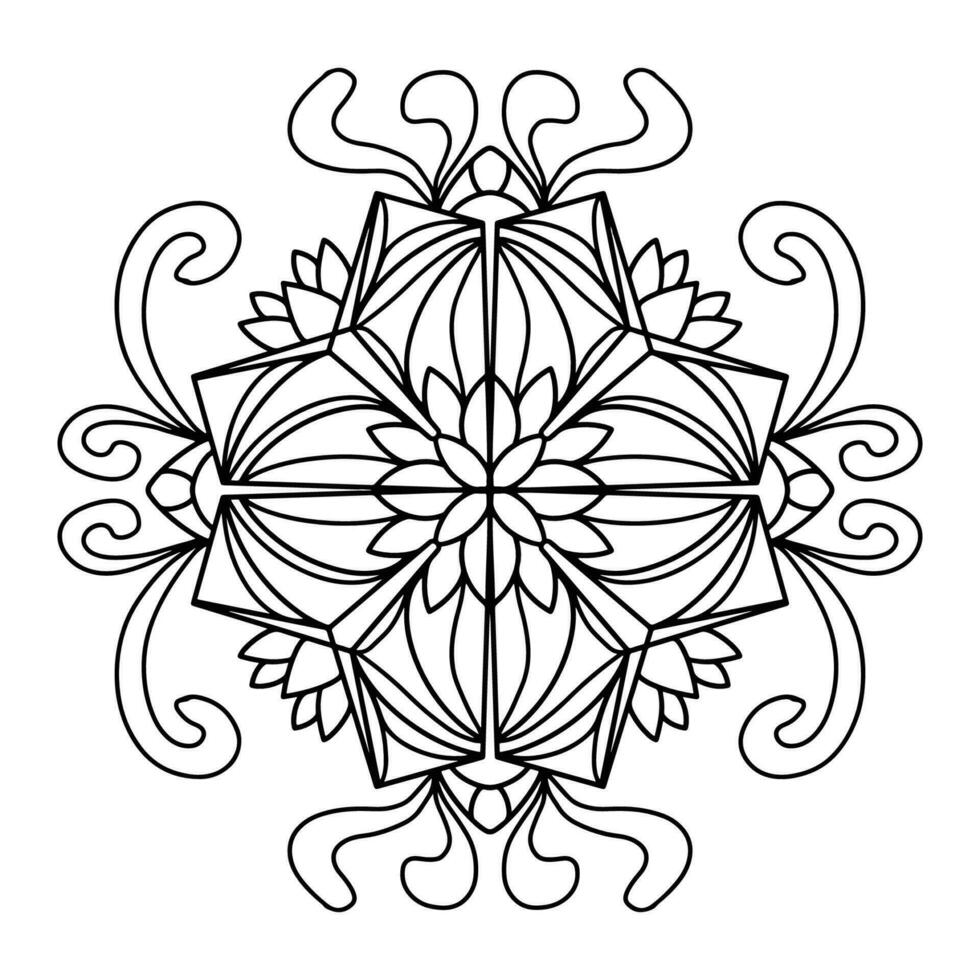 Mandala Flower Outline Art, good for graphic design and decorative resources vector