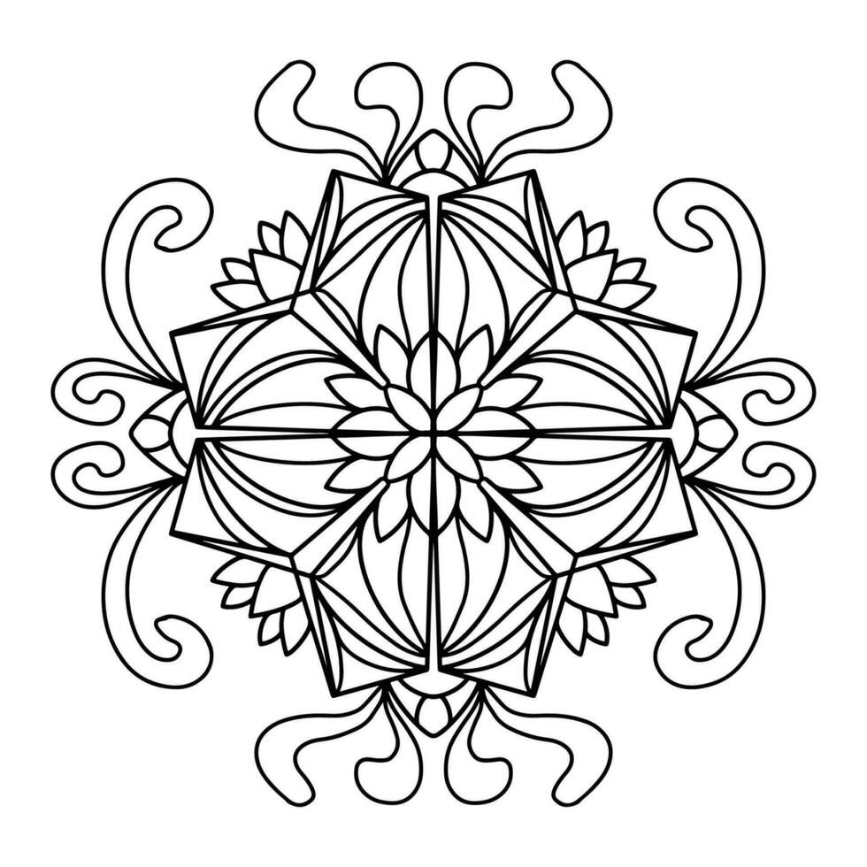 mandala flor contorno Arte cuatro, bueno para gráfico diseño y decorativo recursos vector