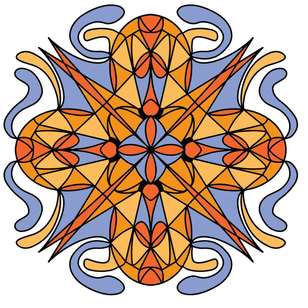 mandala flor Arte cuatro, con cómodo colores, bueno para gráfico diseño y decorativo recursos vector