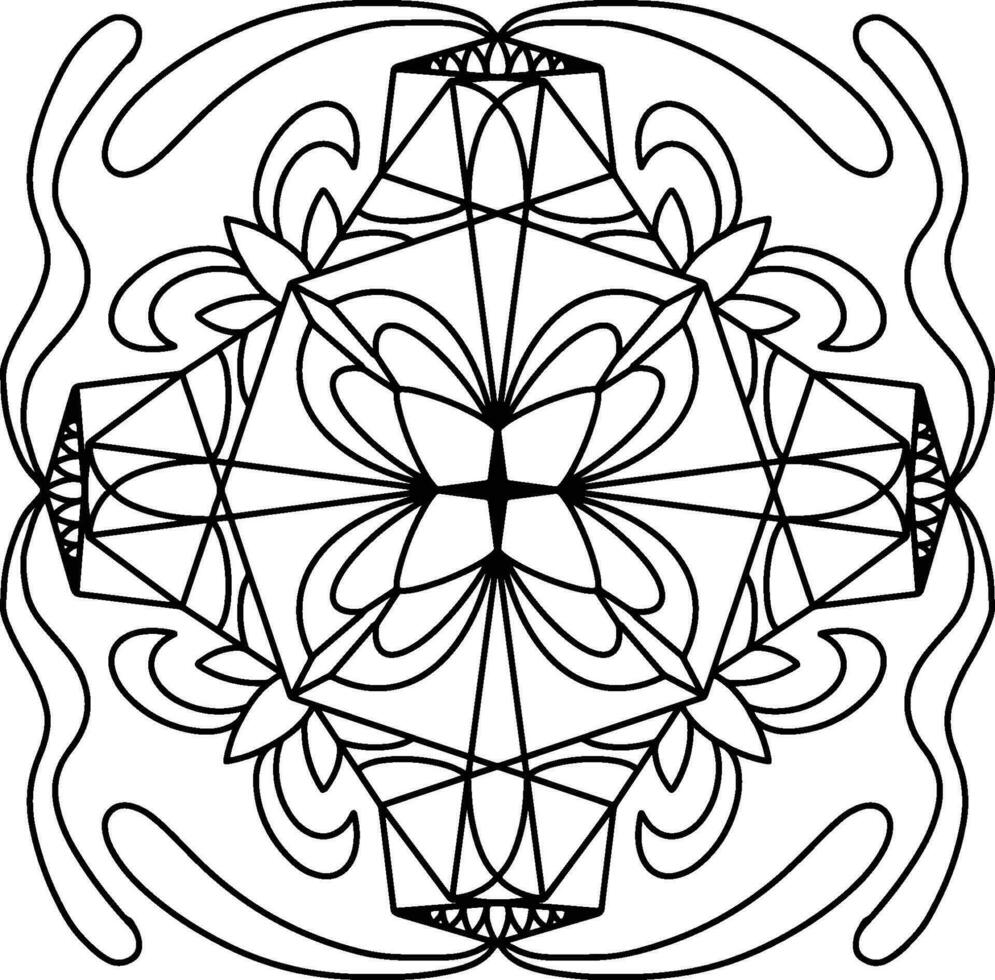 Mandala Flower Outline Art, good for graphic design and decorative resources vector
