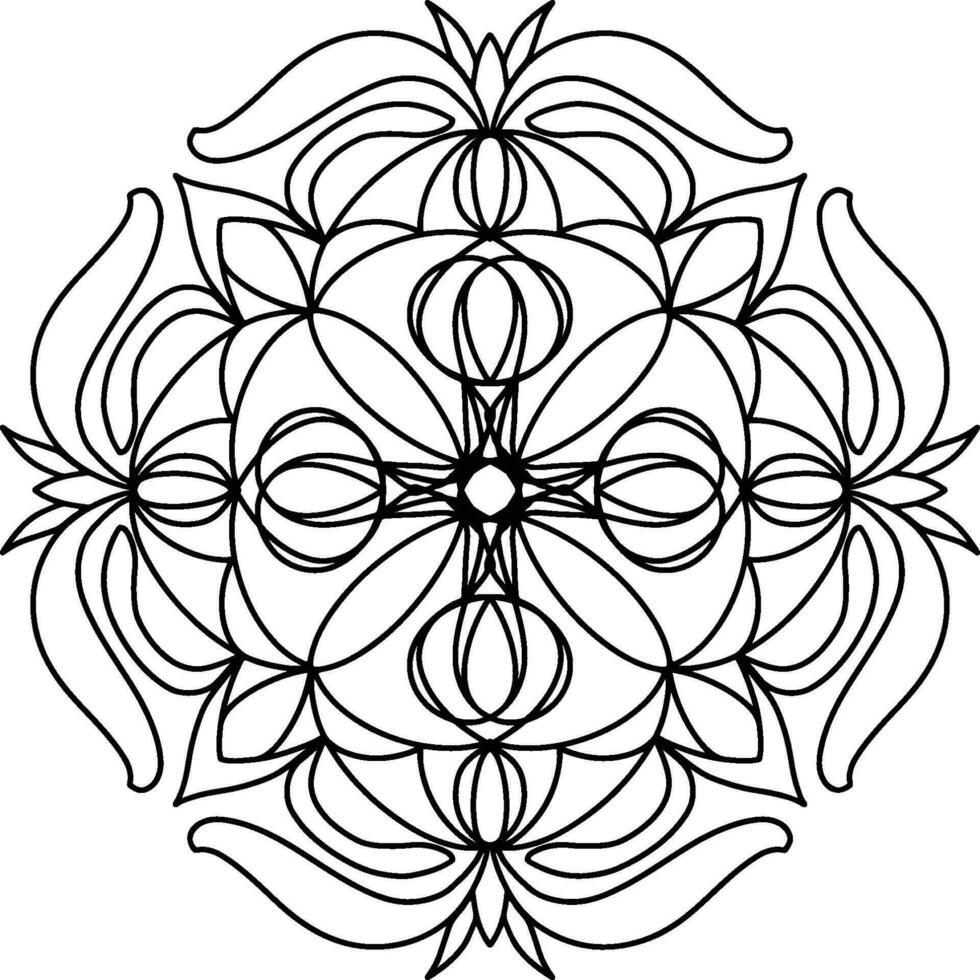 mandala flor contorno Arte Siete, bueno para gráfico diseño y decorativo recursos vector