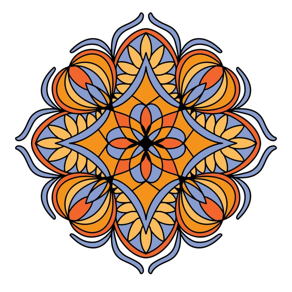 Mandala Flower Art, with comfortable colors, good for graphic design and decorative resources vector