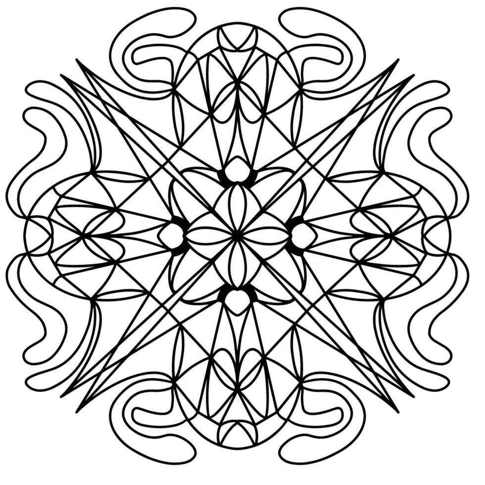 mandala flor contorno Arte dos, bueno para gráfico diseño y decorativo recursos vector