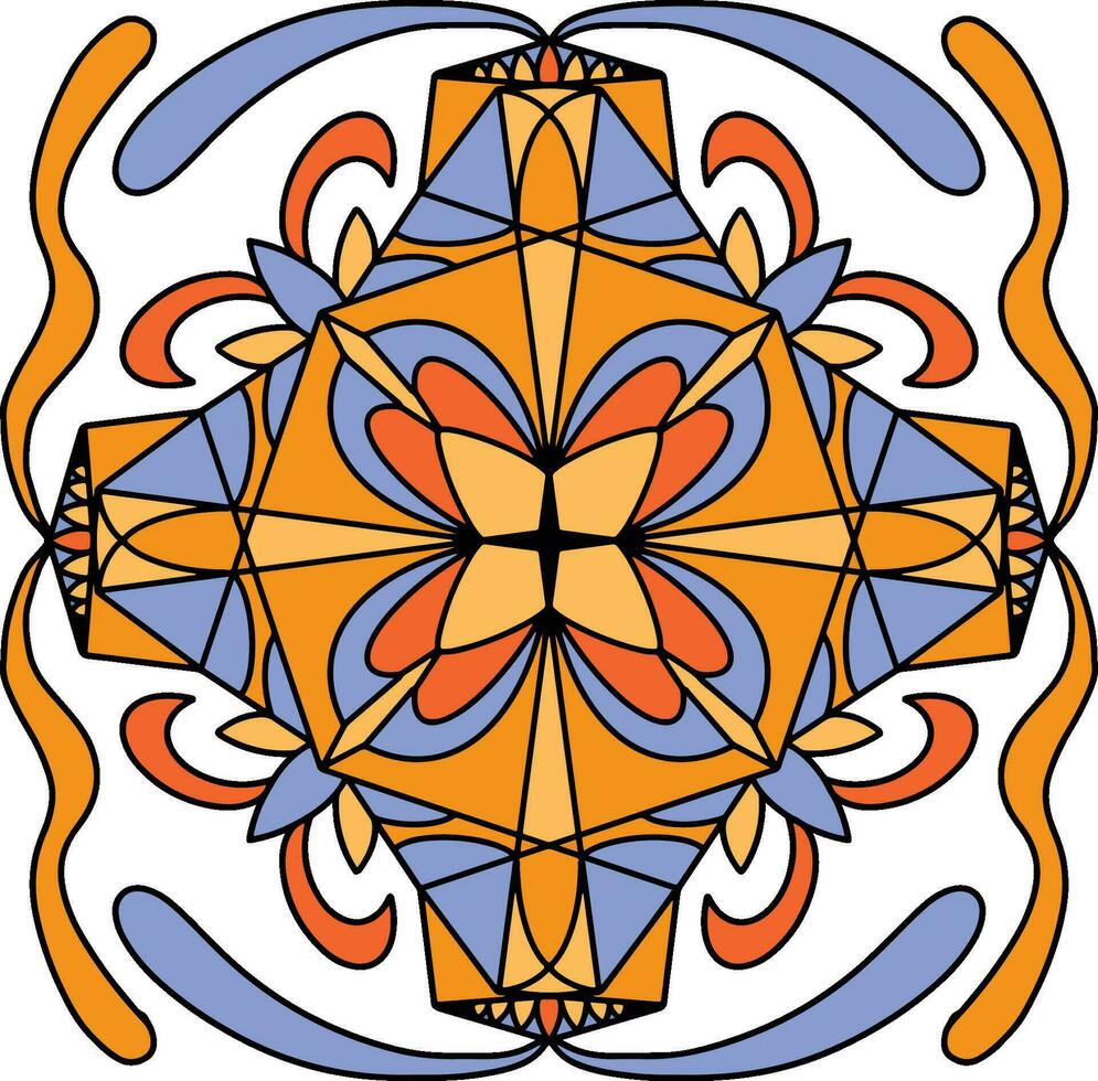 Mandala Flower Art, with comfortable colors, good for graphic design and decorative resources vector