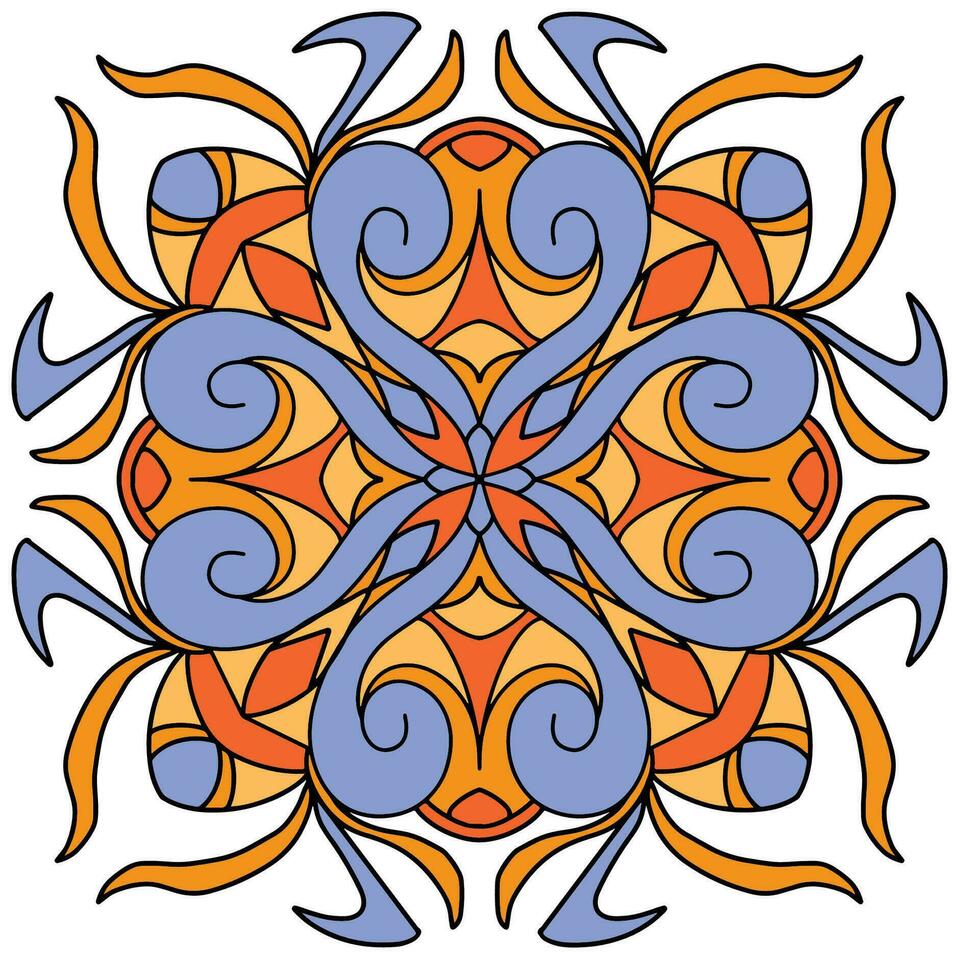 Mandala Flower Art, with comfortable colors, good for graphic design and decorative resources vector