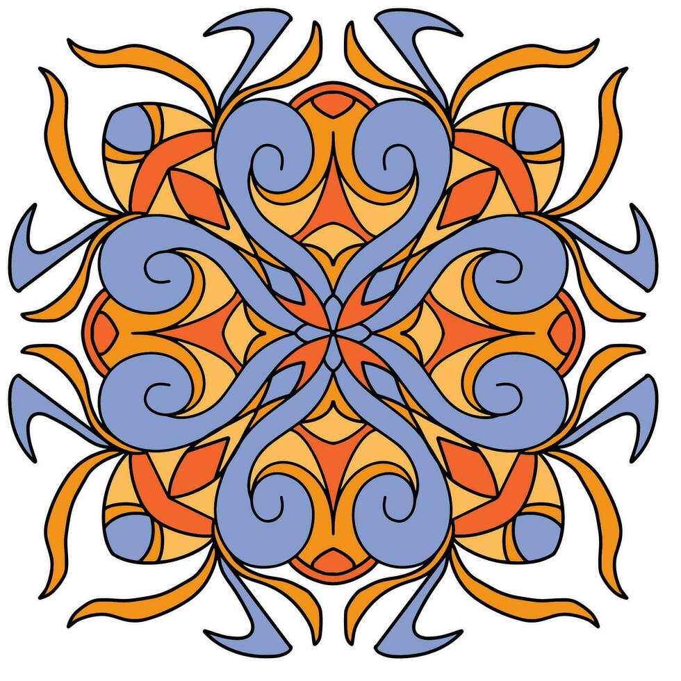 mandala flor Arte cinco, con cómodo colores, bueno para gráfico diseño y decorativo recursos vector