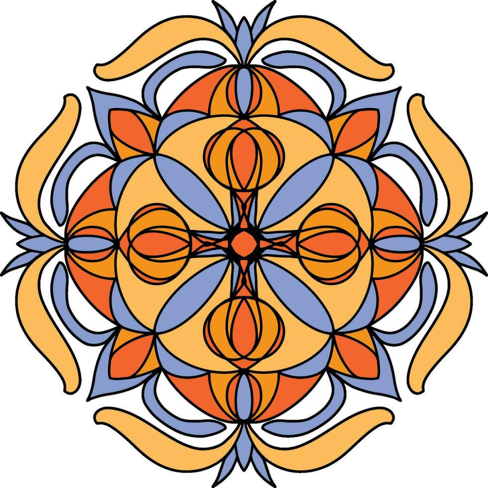 mandala flor Arte ocho, con cómodo colores, bueno para gráfico diseño y decorativo recursos vector