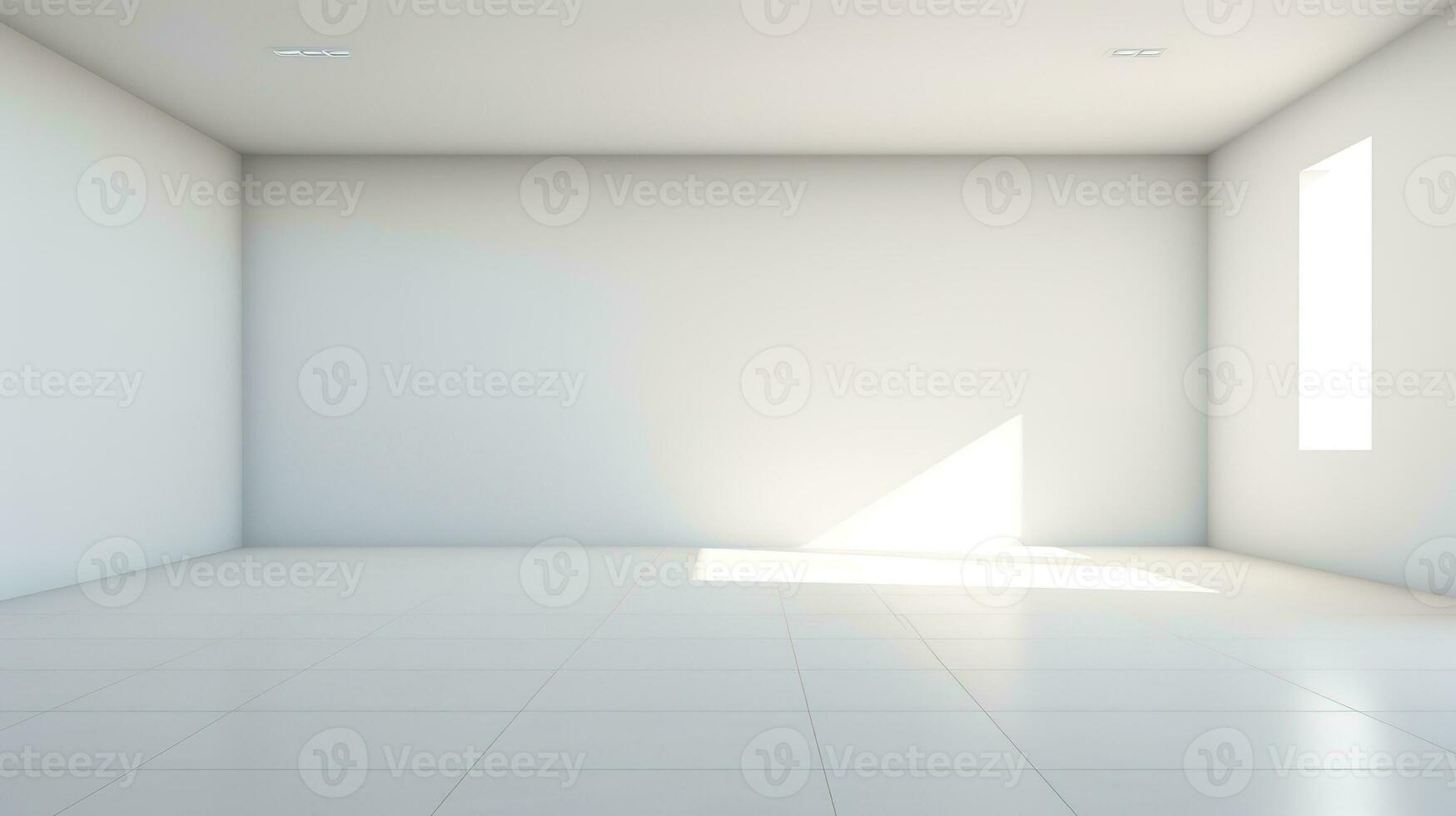 brillante y aireado blanco vacío habitación con ligero y sombra. Perfecto para un variedad de usos, tal como producto fotografía, interior diseño, o resumen Arte. generativo ai foto