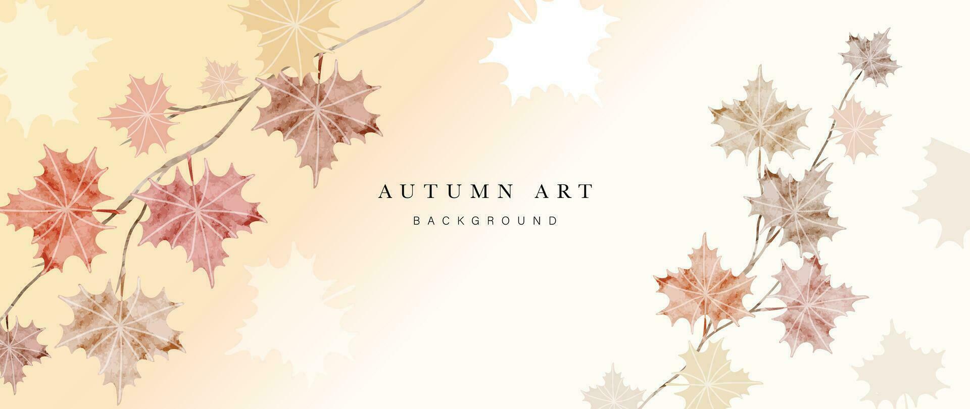 otoño follaje en acuarela vector antecedentes. resumen fondo de pantalla diseño con arce hojas, línea arte, vistoso. elegante botánico en otoño temporada ilustración adecuado para tela, huellas dactilares, cubrir.