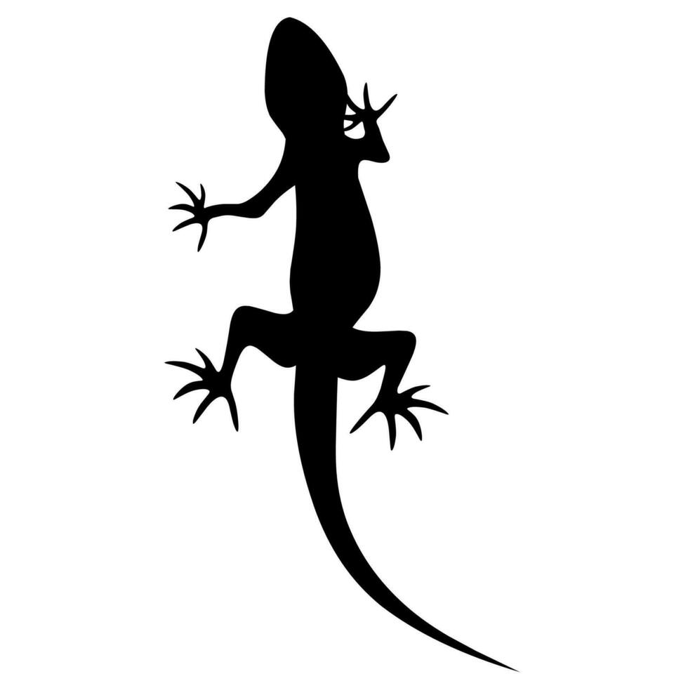 House lizard silhouette. Isolated on white background. Insect eating animals. vector