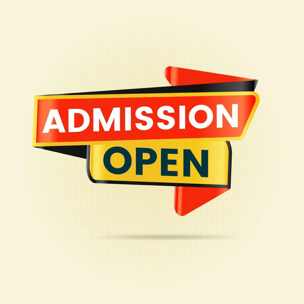 admission open flat design for educational banner vector