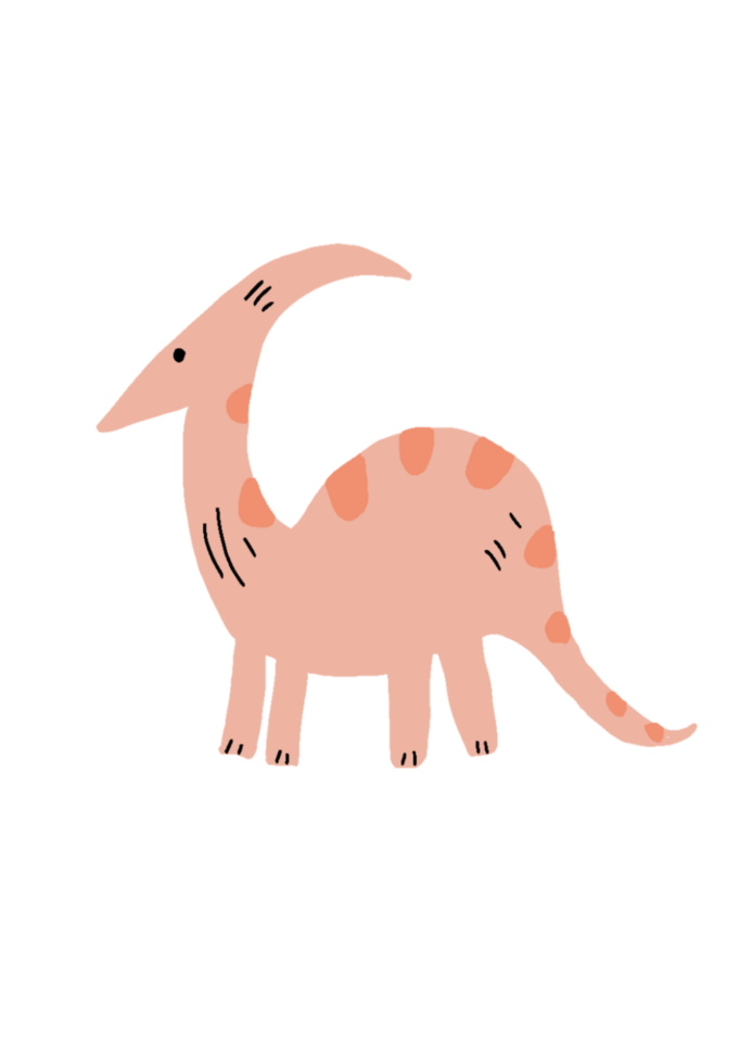 Dino set in simple hand drawn cartoon style. png