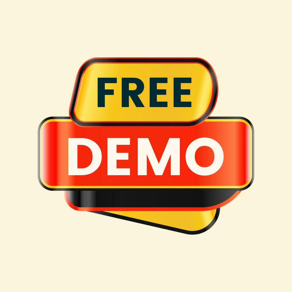 flat design free demo badge label clipart vector