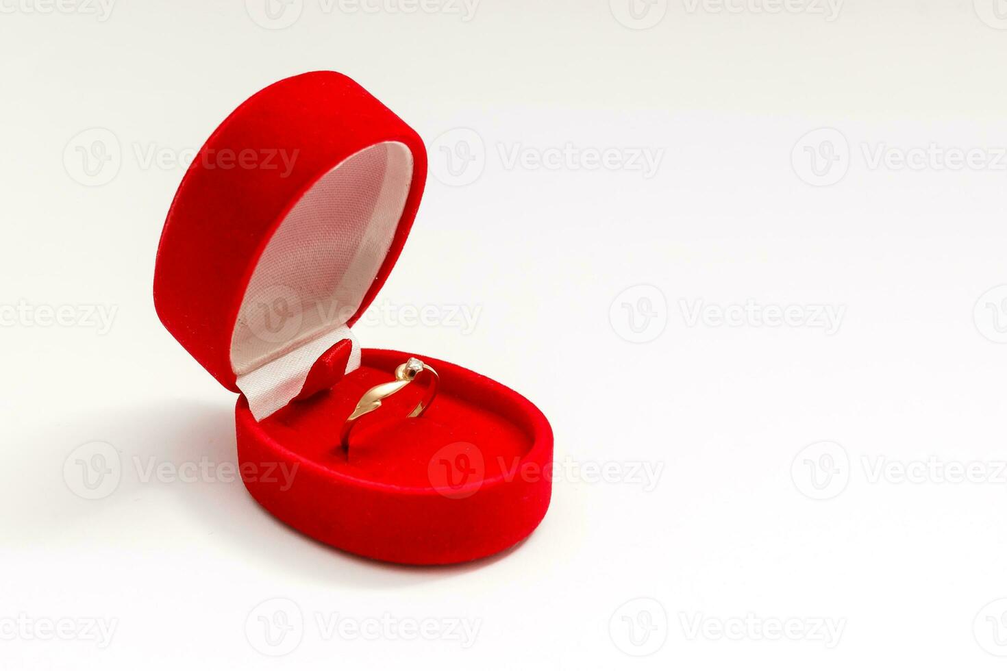 Red box for expensive gifts and decorations isolated on white background photo