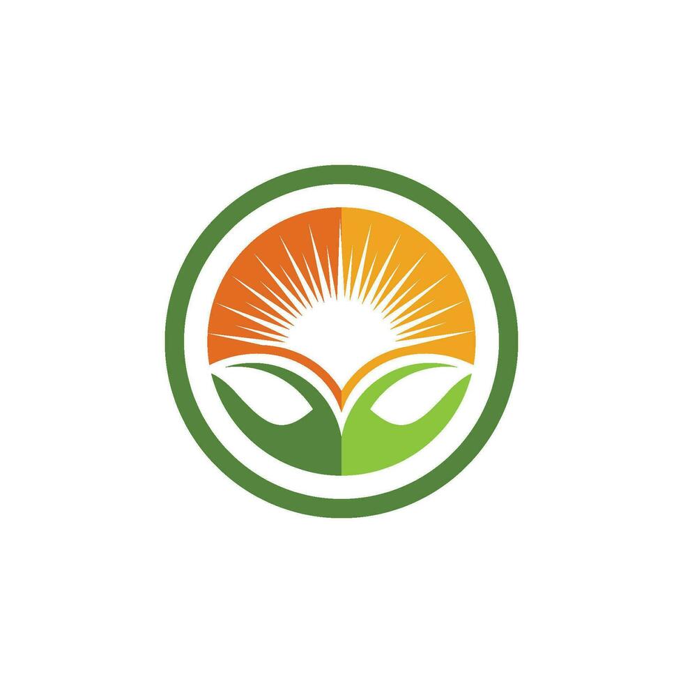 Logos of green Tree leaf ecology vector