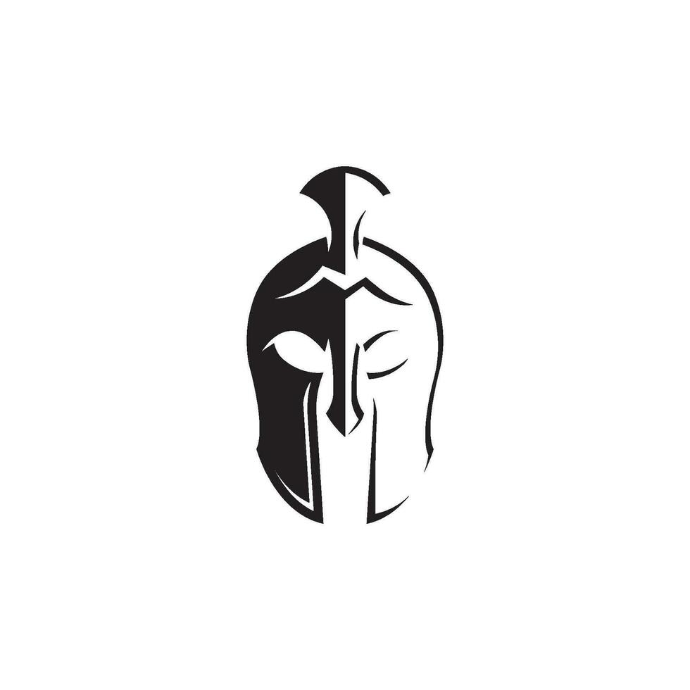 Spartan helmet logo template vector