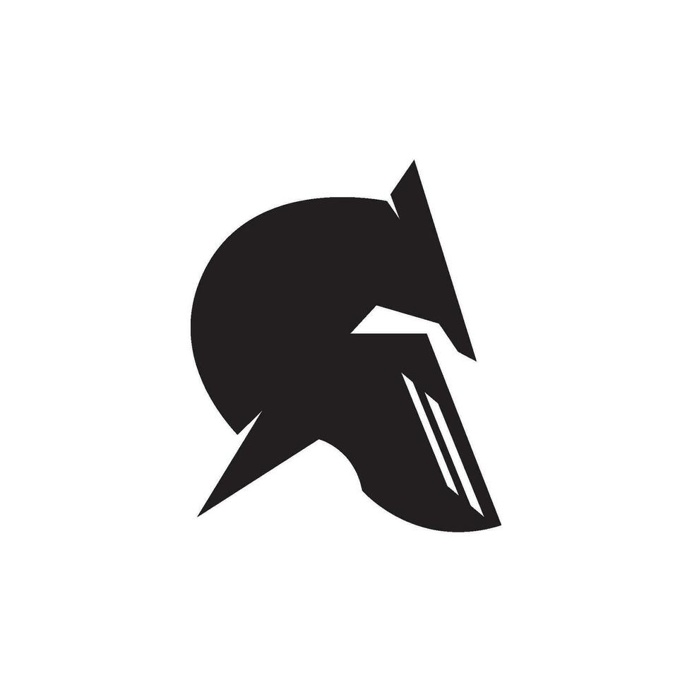 Spartan helmet logo template vector