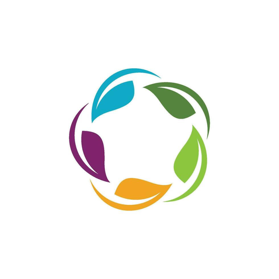 Logos of green Tree leaf ecology vector