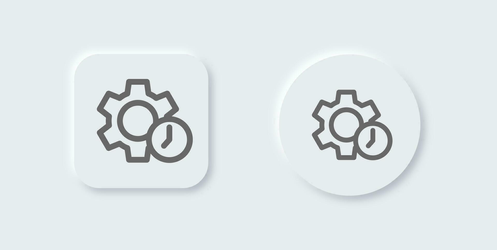 Working line icon in neomorphic design style. Development signs vector illustration.