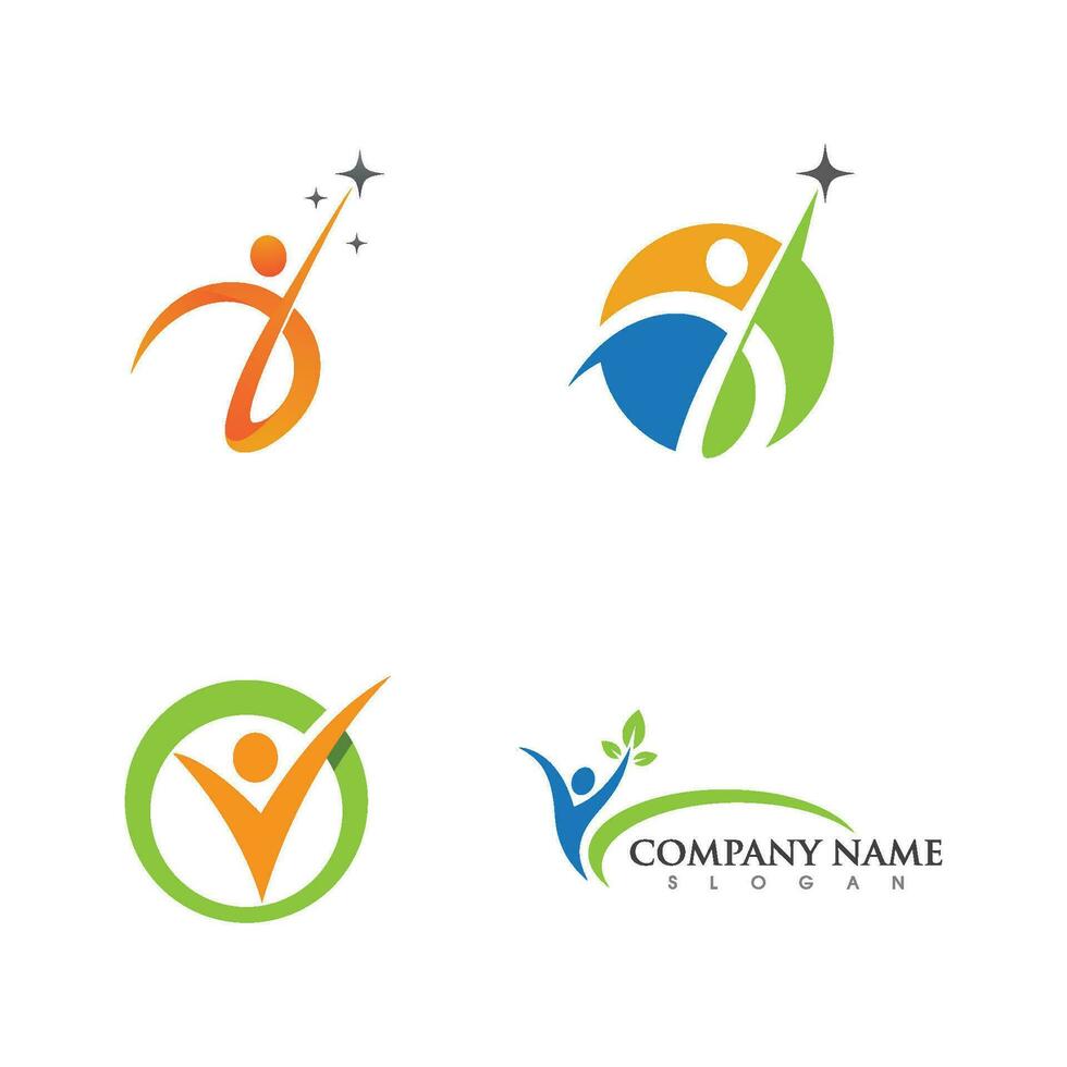 Human character logo sign vector