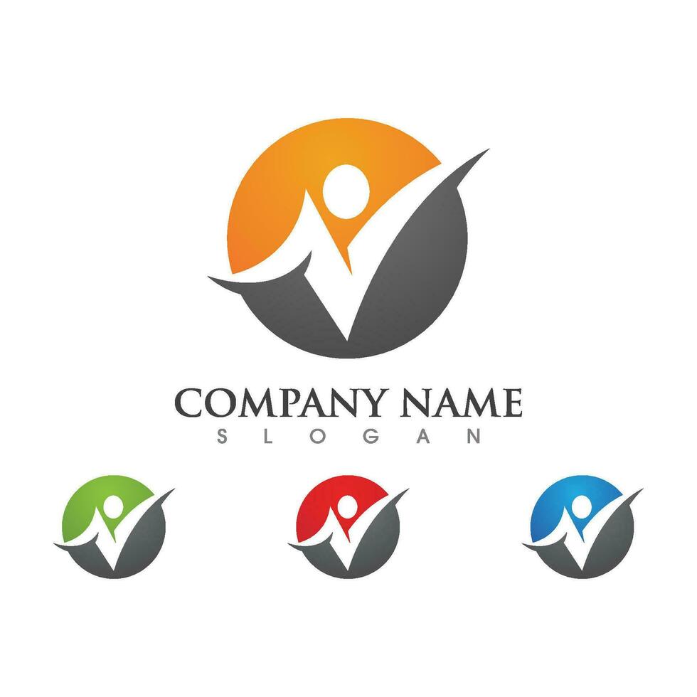 Human character logo sign vector