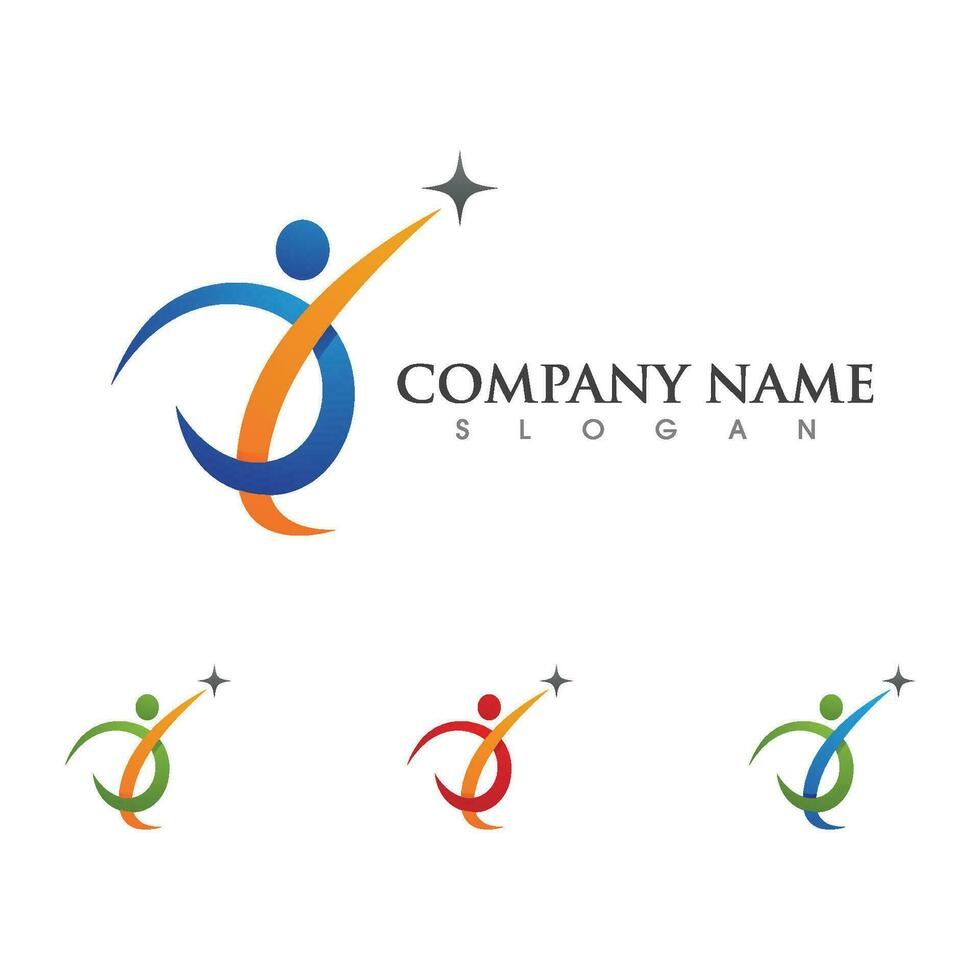 Human character logo sign vector