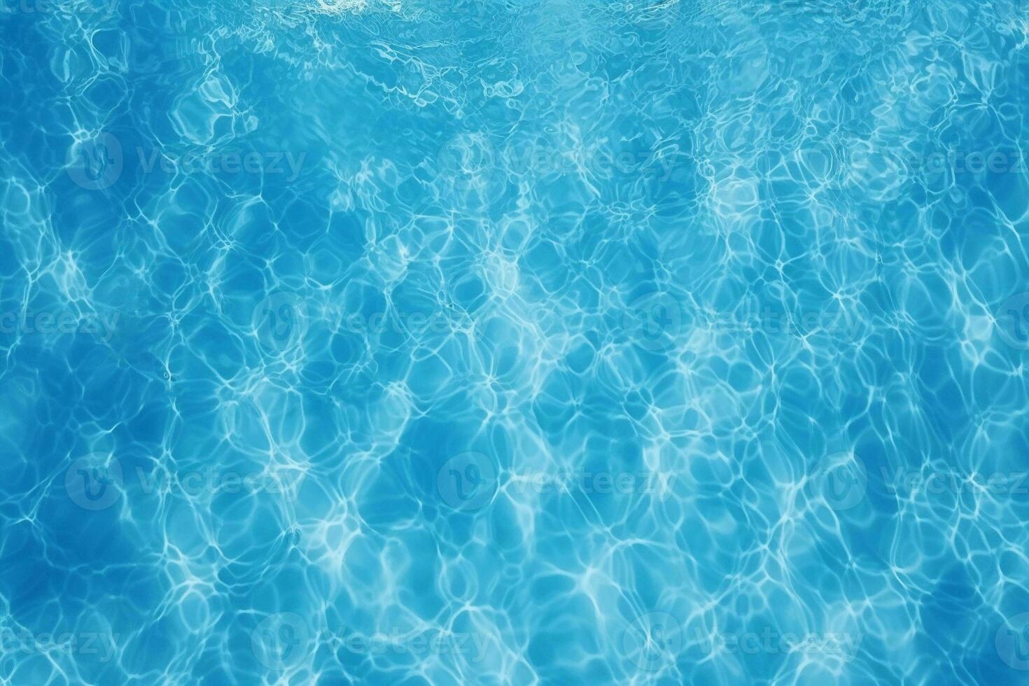 Top view of the blue water texture in the swimming pool background. AI Generative photo