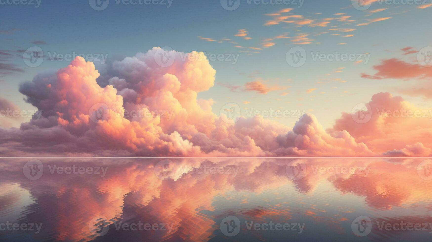 Beautiful sky and clouds with sunset natural background. AI Generative photo