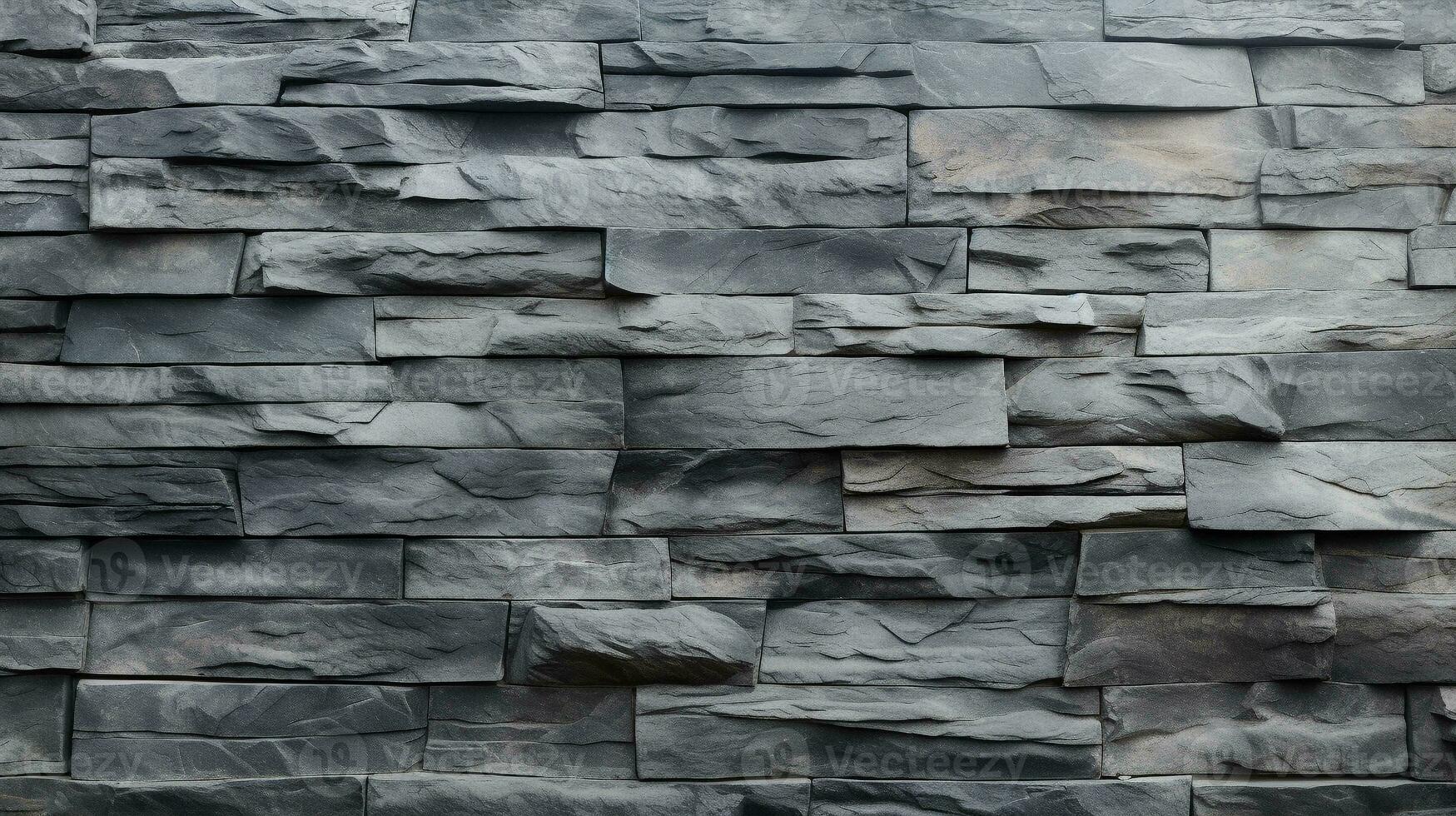 AI generated Close-Up of natural stone texture flat wall background, Rough grey stonework backdrop. Generative ai. photo