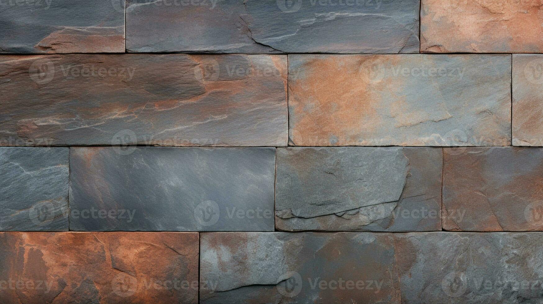 Slate tiles with rust wall textured surface or galvanized steel texture for background. AI Generative photo