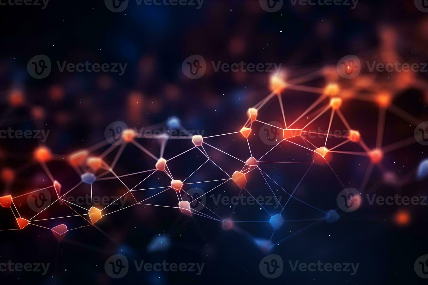 Abstract digital connection dots and lines background for technology, artificial intelligence, science, global communication. Ai generative photo