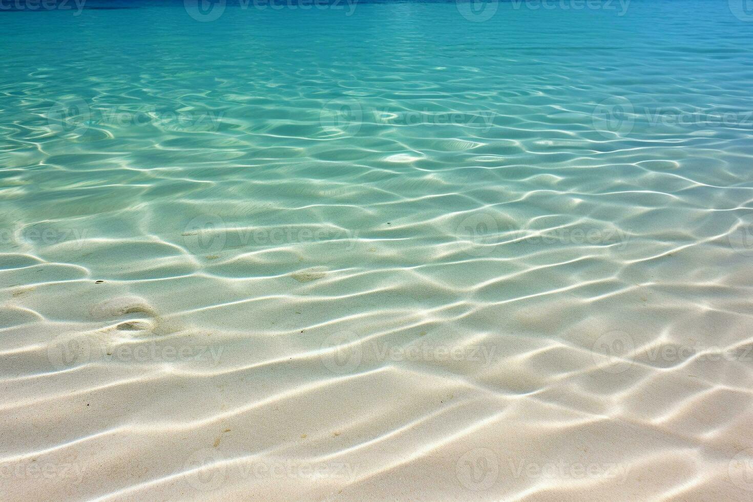 ondulado arena debajo claro como el cristal Oceano agua. textura, fondo, modelo. ai generativo foto