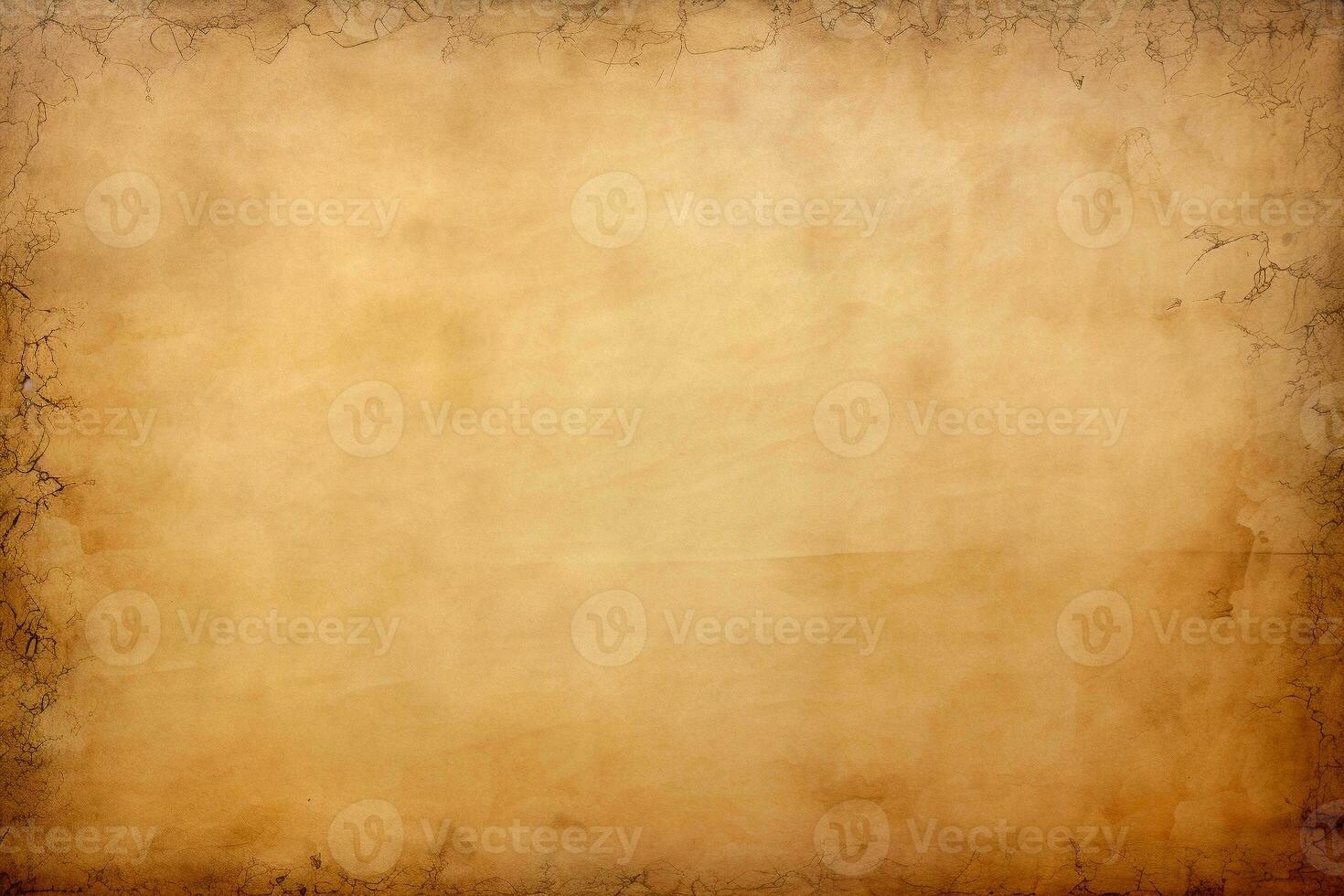 Antique parchment paper texture with burnished edges. Texture, background, pattern. Ai generative photo