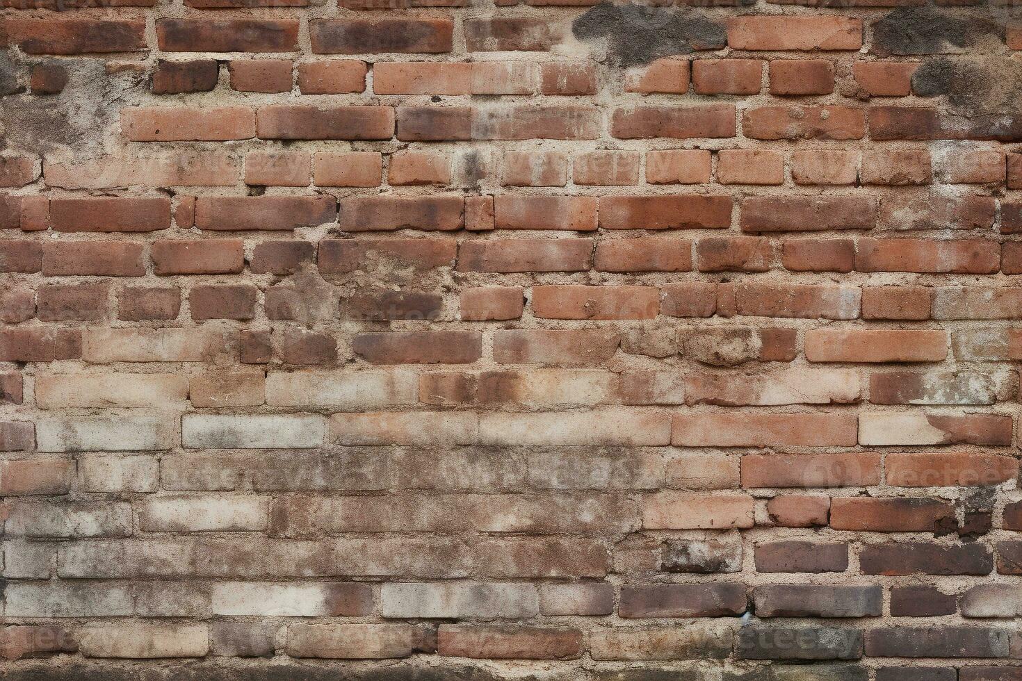 Grungy urban brick wall texture in high resolution. Texture, background, pattern. Ai generative photo