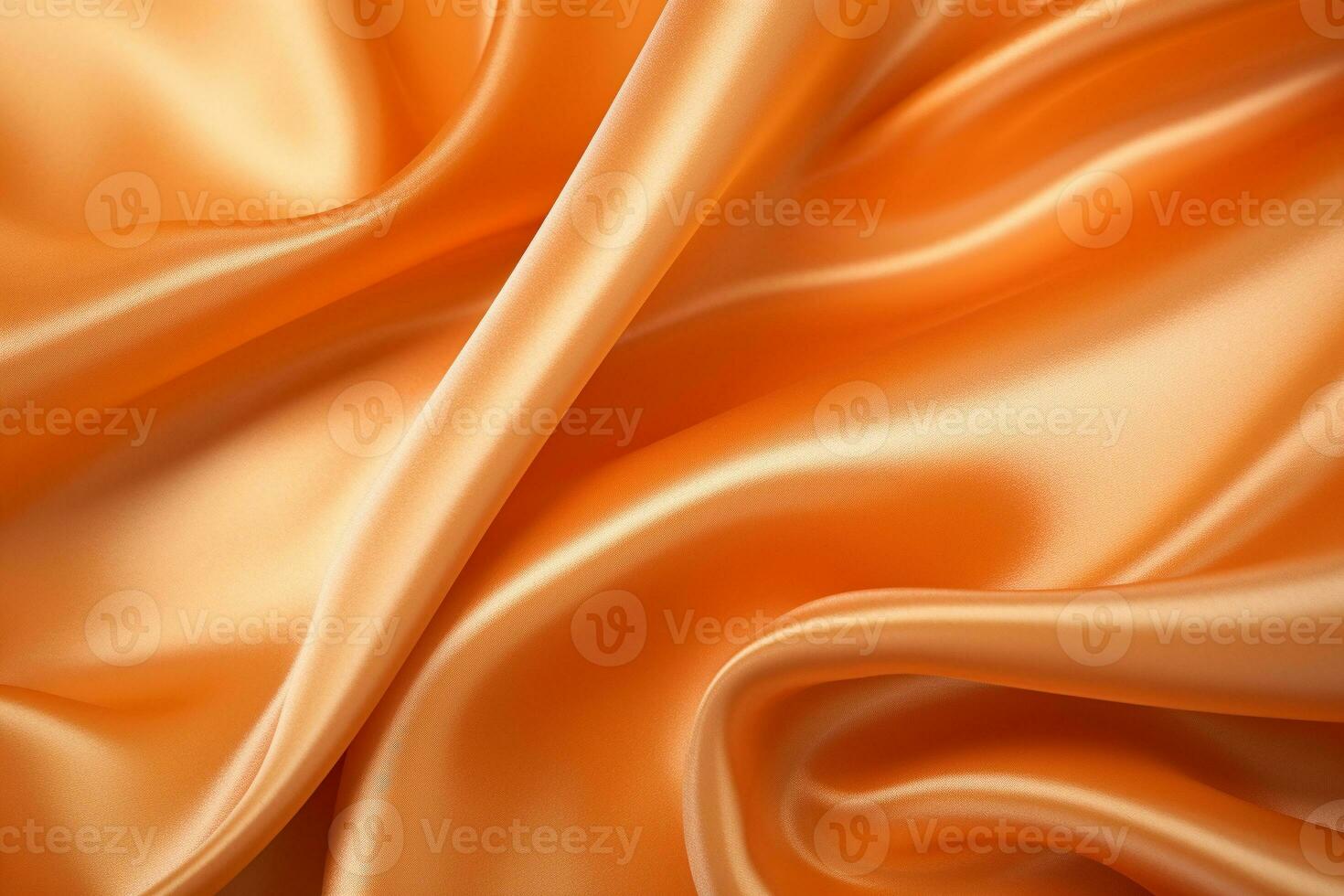 Elegant orange silk fabric with a silky sheen. Texture, background, pattern. Ai generative photo