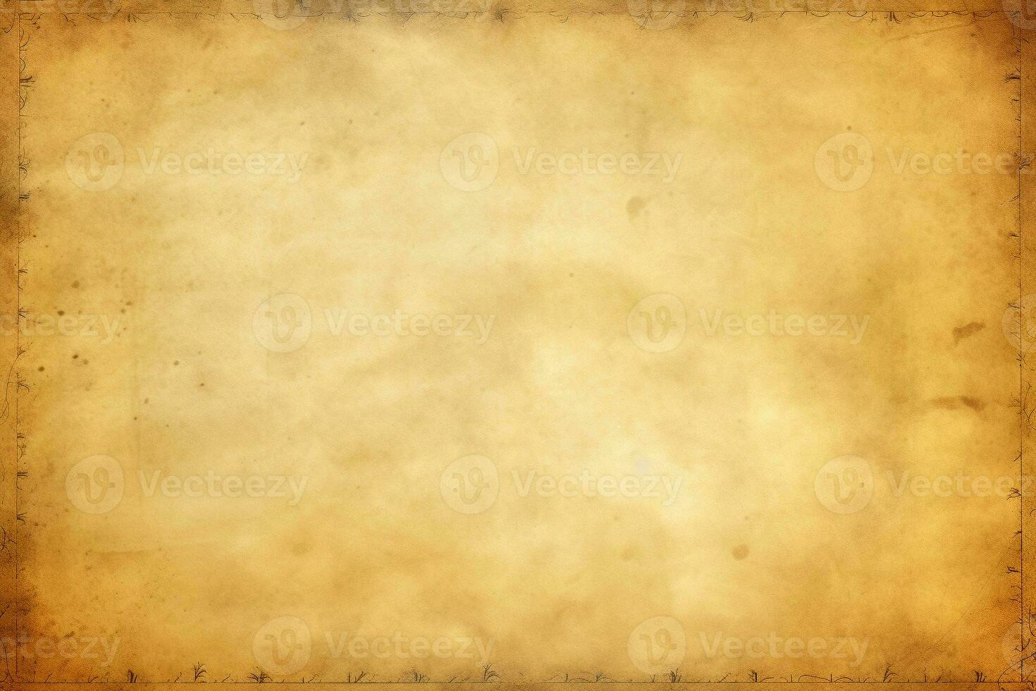 Antique parchment paper texture with burnished edges. Texture, background, pattern. Ai generative photo