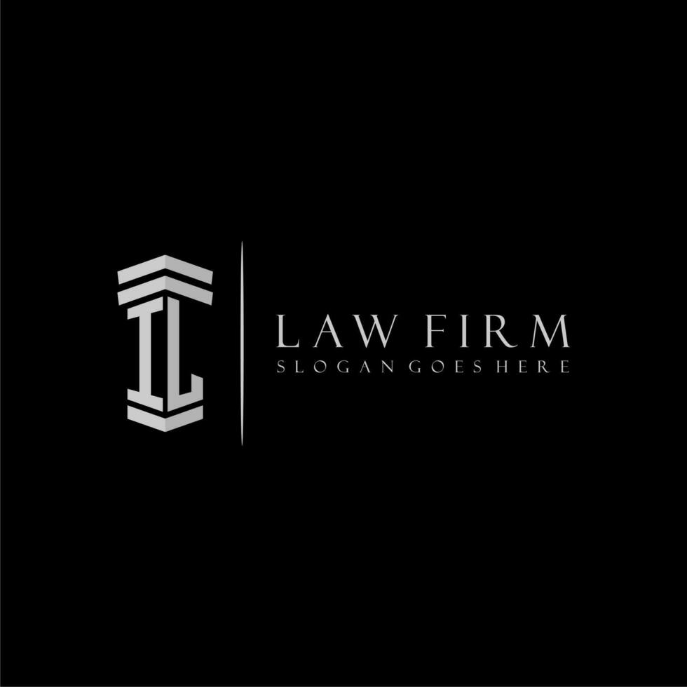 IL initial monogram logo lawfirm with pillar design vector