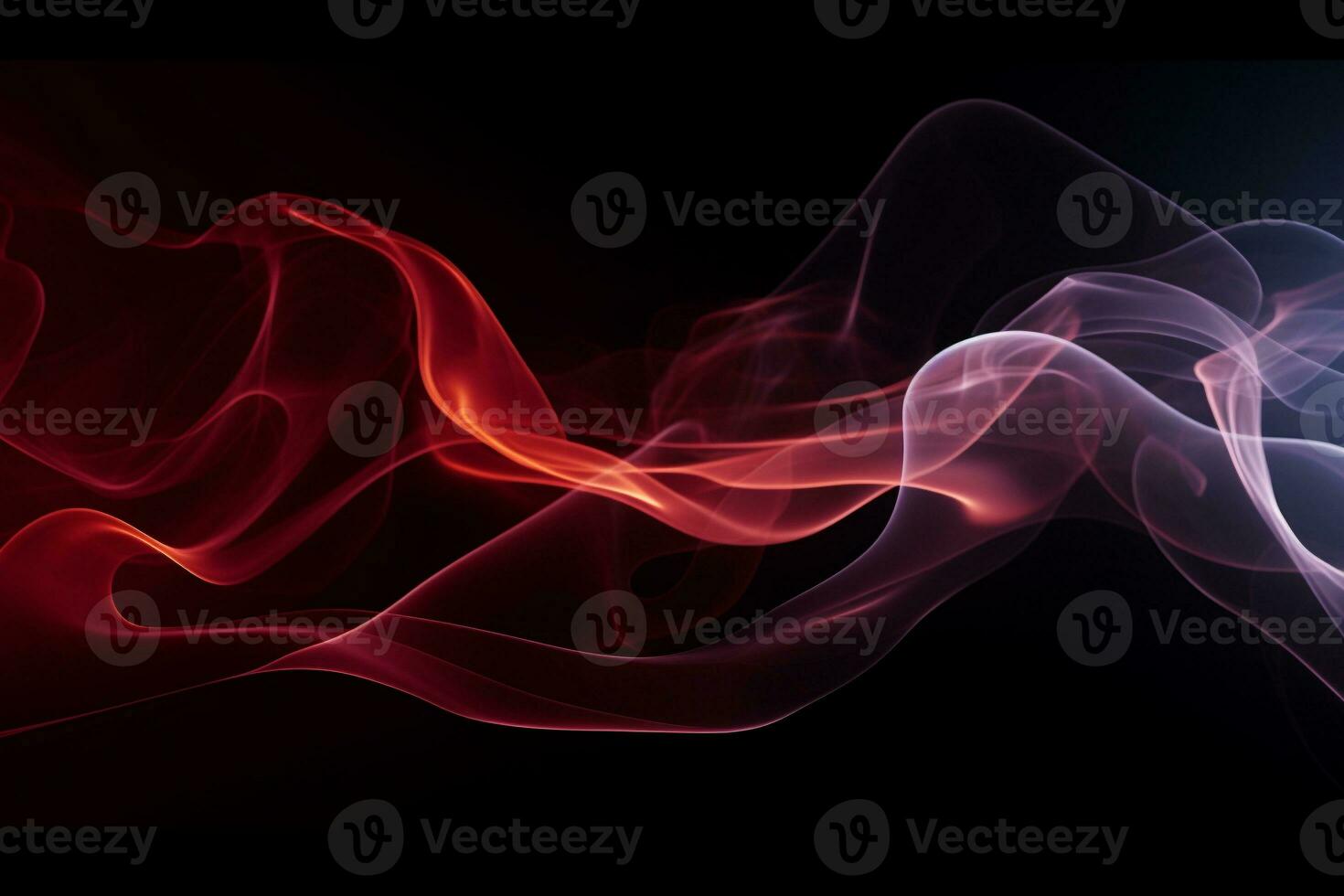 Abstract smoke swirls in a mysterious black background. Texture, background, pattern. Ai generative photo