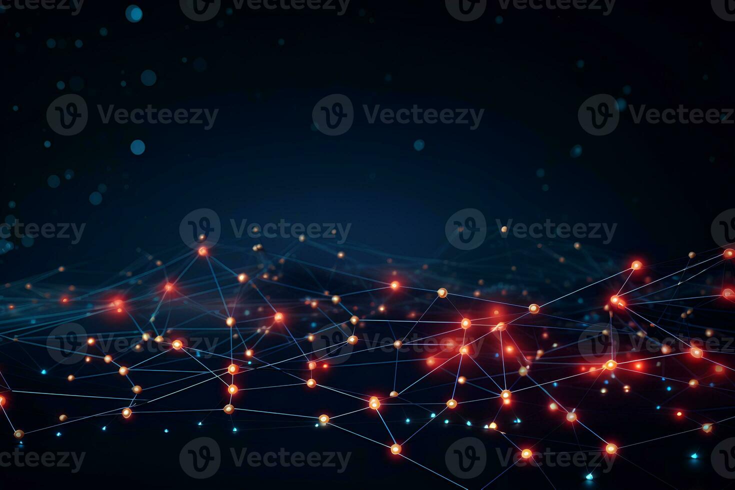 Abstract digital connection dots and lines background for technology, artificial intelligence, science, global communication. AI Generative photo