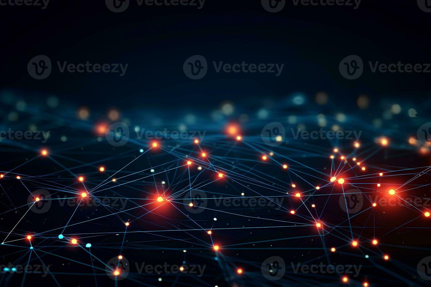 Abstract digital connection dots and lines background for technology, artificial intelligence, science, global communication. AI Generative photo