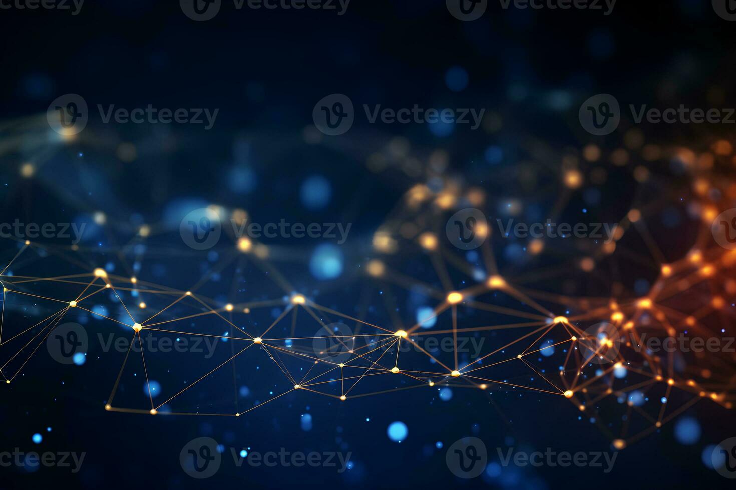 Abstract digital connection dots and lines background for technology, artificial intelligence, science, global communication. AI Generative photo