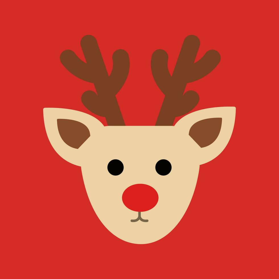 Christmas deer vector flat. Happy New Year card. Merry Christmas illustration decoration.