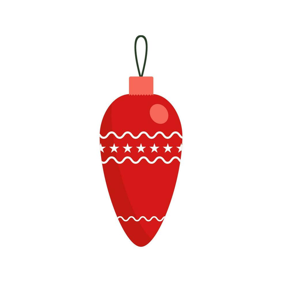 Navidad pelota icono. vector fiesta símbolos son aislado en un blanco antecedentes en un plano diseño. dibujos animados color ilustración. contento nuevo año.